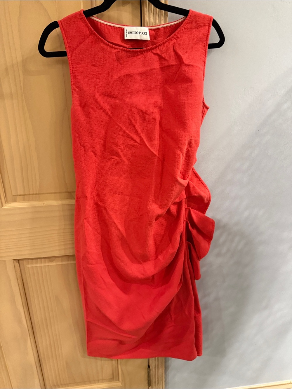 Emilio Pucci Made in Italy Coral Ruched Sleeveless Dress